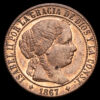 Isabel II. 1 Céntimo (2,46 g.).1867. Jubia. AC-219. UNC