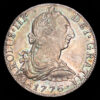 Carlos III. 8 Reales ( 26,95 g.). 1776. México. Ensayador F·M. AC-1120. XF+. Preciosa pátina azul.