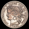 Perú – República. 5 Pesetas. (24,76g.). Lima. 1880. Ensayador BF. VF+.