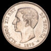 Alfonso XIII. 5 Pesetas. (24,96g.). Madrid. 1876. Ensayador DE-M. AC-37. MBC+.