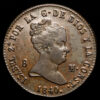 Isabel II. 8 Maravedís. (9,99g.). Segovia. 1840. AC-126. EBC+. B.N. Muy buen y atractivo ejemplar.