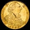 Carlos III. 8 Escudos (26,98 g.). Madrid. 1775. Ensayador P·J. AC-1961. MBC+. Restos de brillo original. Hoja en busto y graffiti.