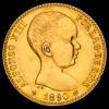 Alfonso XIII. 20 Pesetas (6,47 g.). Madrid. 1890 – *18-90*. Ensyador MP-M. AC-114. EBC. Pequeña hoja en lado izquierdo del busto.