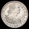 Carlos IV. 8 Reales (26,85 g.). México. 1804. Ensayador T·H. AC-980. EBC. Restos de brillo original. Leves oxidaciones limpiadas.