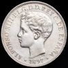 Alfonso XIII. 1 Peso. (25,15 g.). Manila. 1897. Ensayador SG·V. AC-122. MBC+. Restos de brillo original. Limpiada