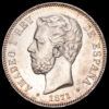 Amadeo I. 5 Pesetas. (25,19 g.). Madrid. 1871 *18-71*. Ensayador S·D·M. AC-1. EBC+. Restos de brillo original