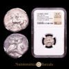 Calabria. Taras. Didracma (6,52 g.) 281-240 a.C. Vlasto 834. Encapsulada por la NGC; Ch VF 4/5 – 3/5.