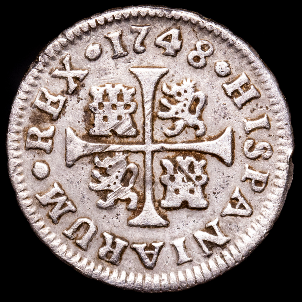 Fernando VI. 1/2 Real. (1,41 g.). Madrid. 1748. Ensayador J·B. AC-67. MBC-.