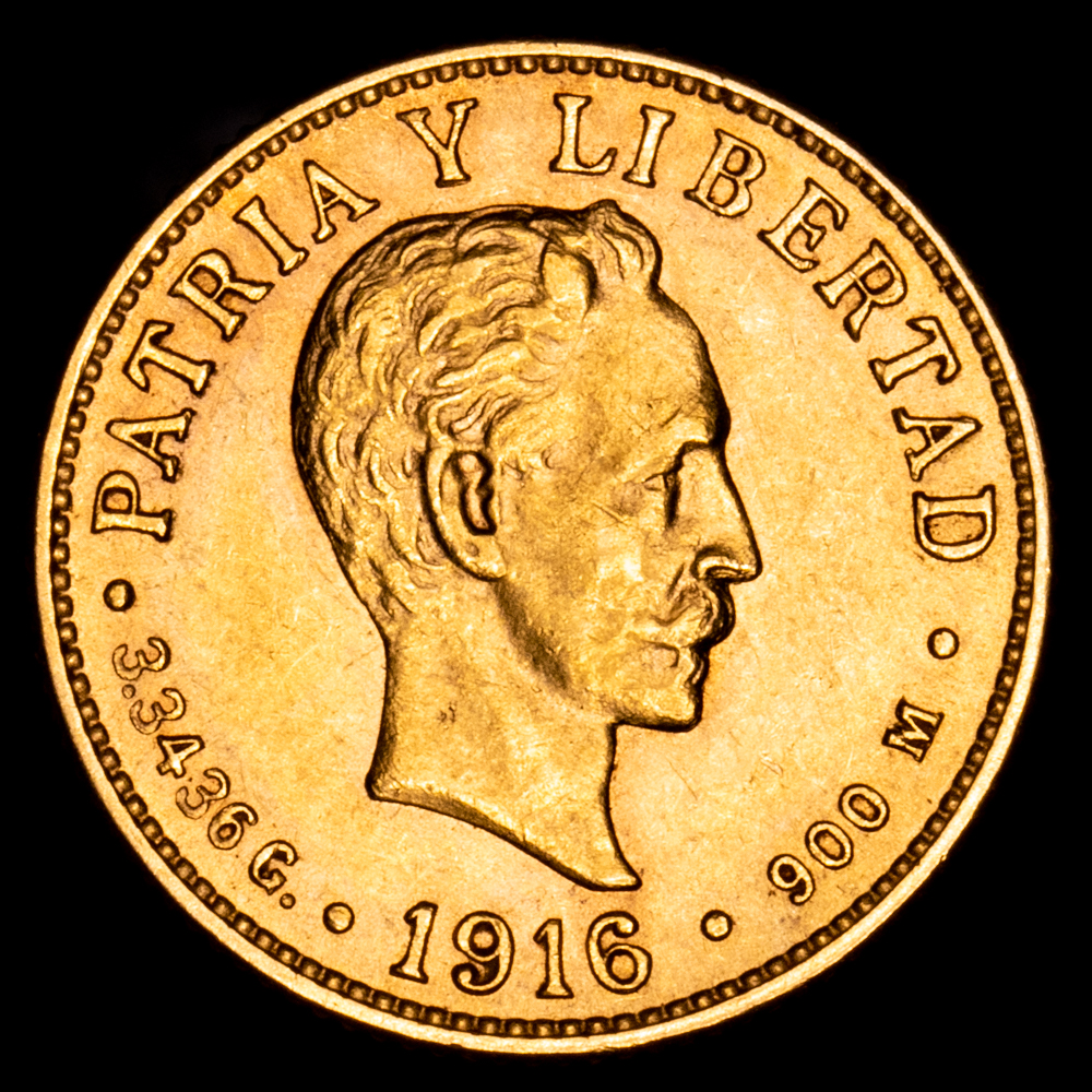 Cuba. 2 Pesos. (3,36 g.). 1916. KM-17. XF.