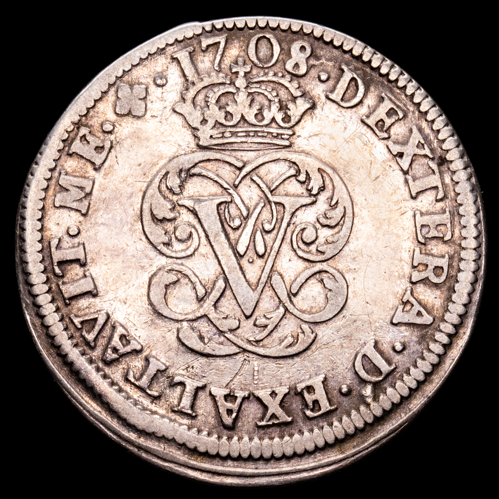 Felipe V. 2 Reales. (5,55 g.). Segovia. 1708. Ensayador Y. AC-942. MBC+. Escasa