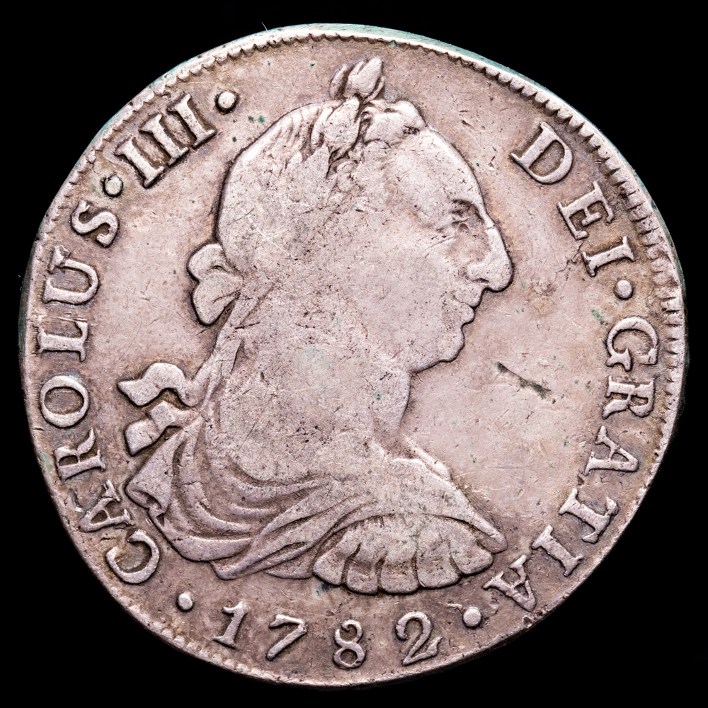 Carlos III. 8 Reales. (26,41 g.). Lima. 1782. Ensayador M·I. AC-1050. MBC-.