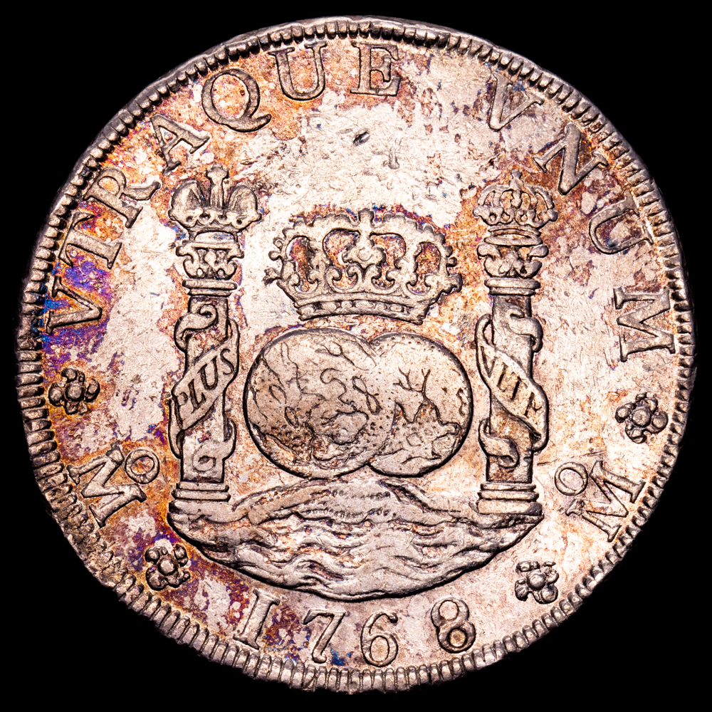 Carlos III. 8 Reales. (26,87 g.). México. 1768. Ensayador M·F. AC-1103. MBC+/EBC. Muy bella.