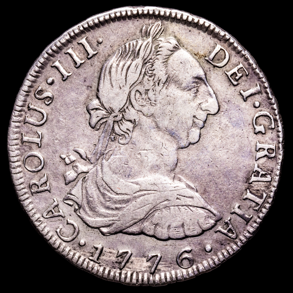 Carlos III. 8 Reales. (26,91 g.). Potosí. 1776. Ensayador P·R. AC-1173. MBC.