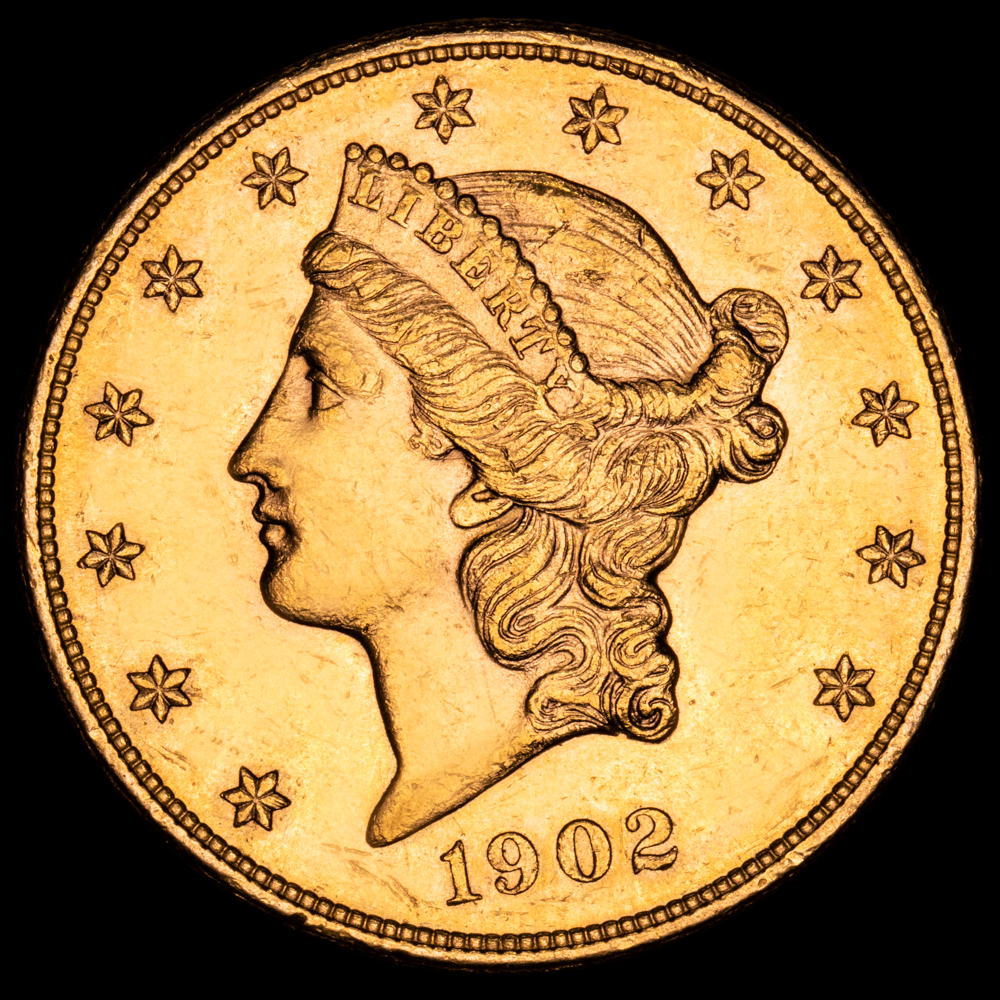 Estados Unidos de América. 20 Dollars. (33,49 g.). San Francisco. 1902. KM-74.1. XF+. Brillo original .