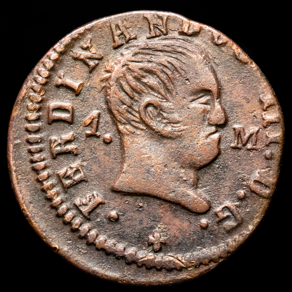 Fernando VII. 1 Maravedí. (1,68 g.). Pamplona. 1830. Aureo y Calicó 39. MBC+.