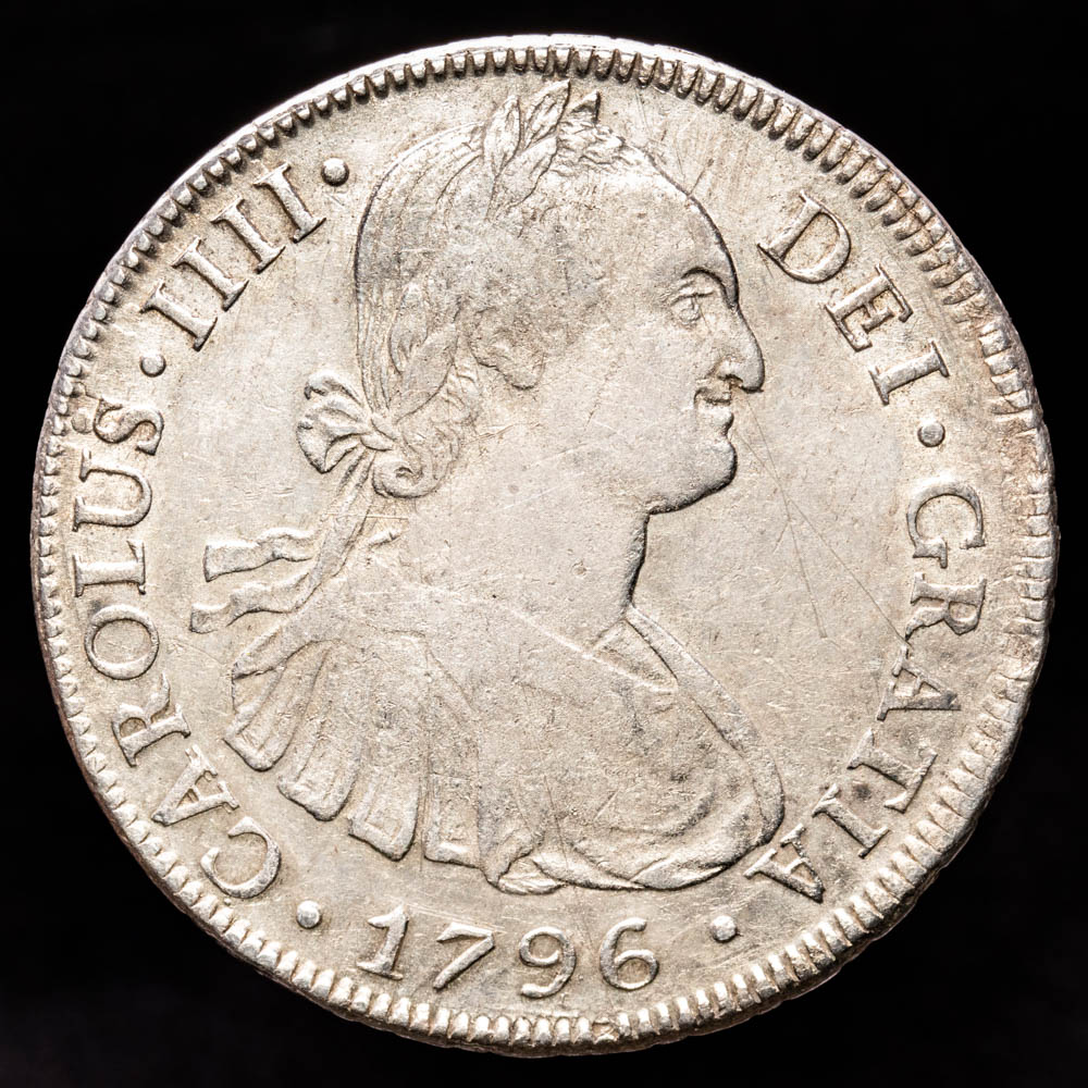 Carlos IV. 8 Reales. (26,42 g.). Potosí. 1796. Ensayador P·P. AC-1000. MBC.