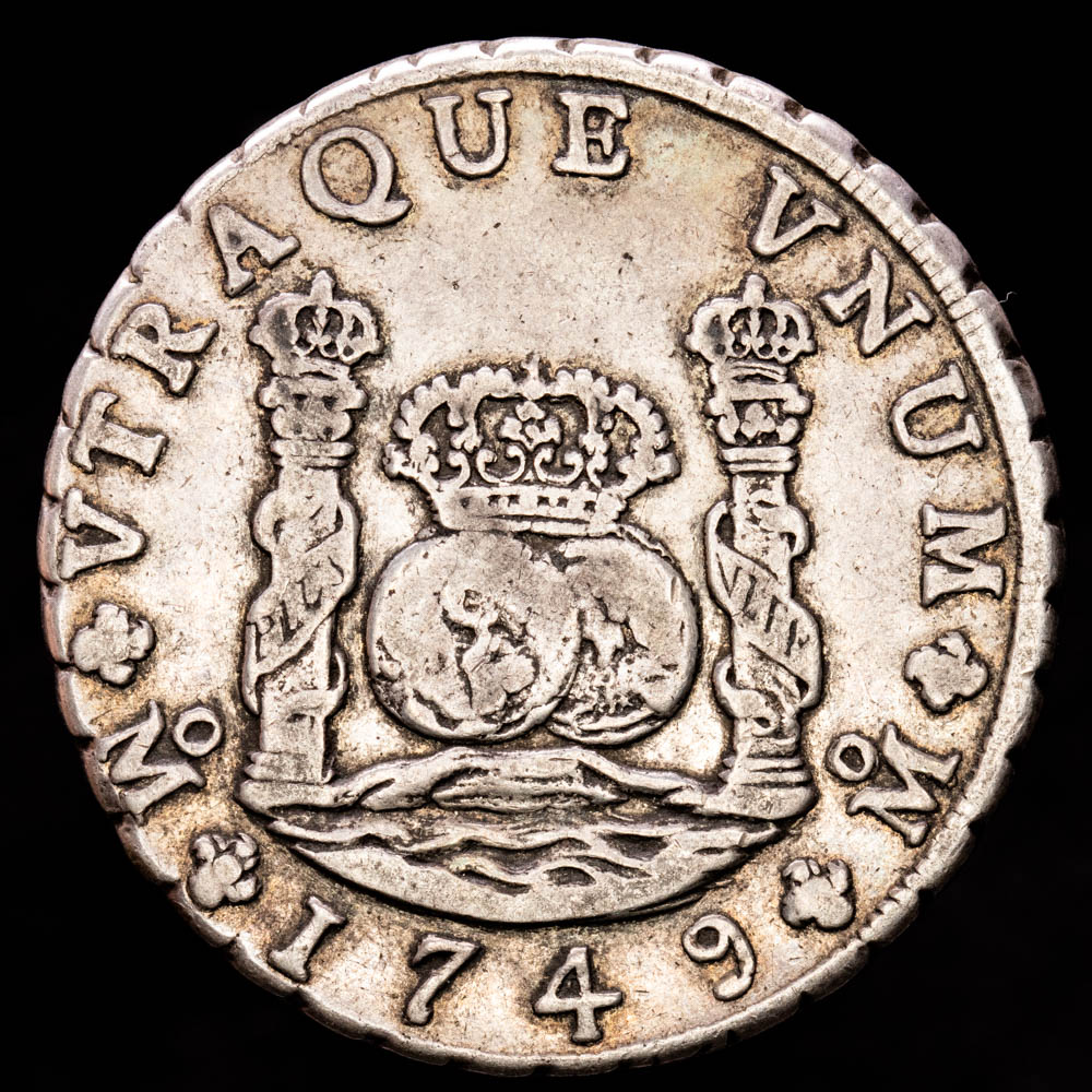 Fernando VI. 8 Reales. (26,74 g.). México. 1749. Ensayador M·F. AC-473. MBC.