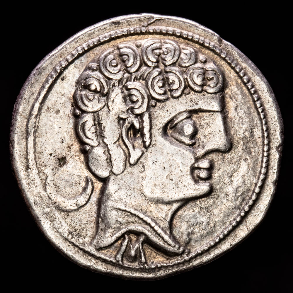 Hispania Antigua. Denario. (3,91 g.). Saelices (Cuenca). CNH-5. MBC+.