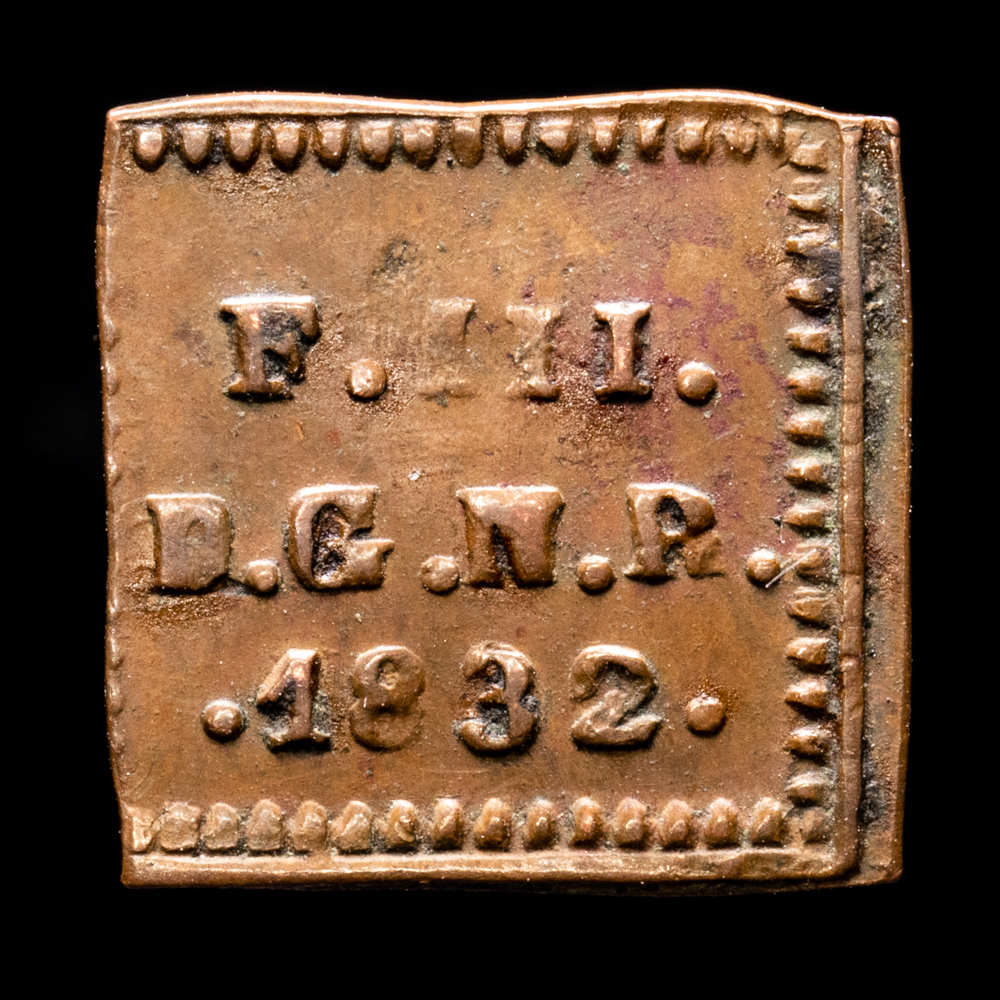 Fernando VII. 1/2 Maravedí. (0,76 g.). Pamplona. 1832. AC-30. MBC+. Rara así