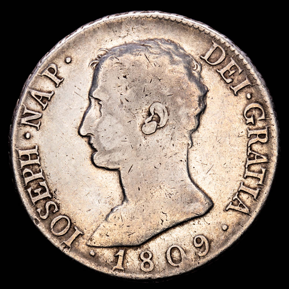José Napoleón. 20 Reales. (26,79 g.). Madrid. 1809. Ensayador A·I. Aureo y Calicó-36. MBC-/MBC.